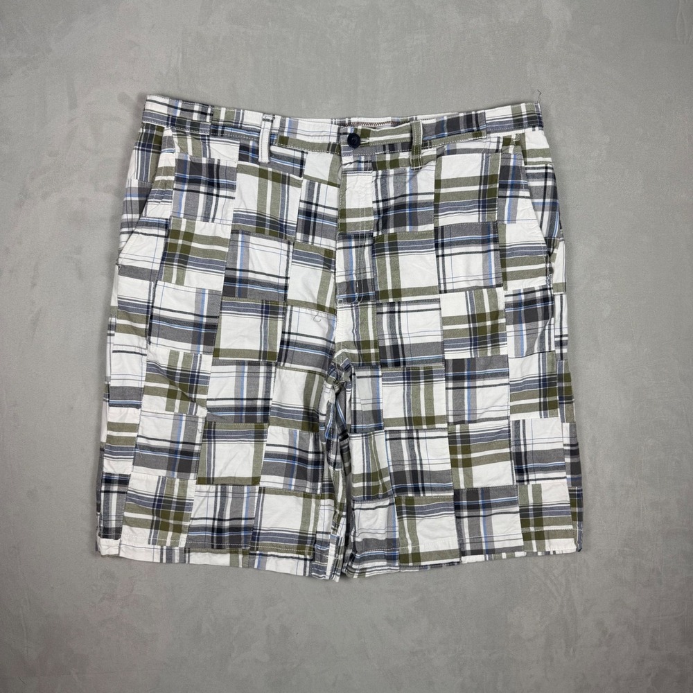 Y2K Mens Sonoma Patchwork Plaid Shorts Preppy Casual 38